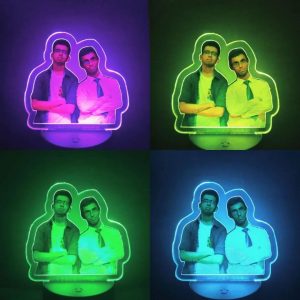 Colour variations of full color acrylic nightlamps - vibrant personalised gift options