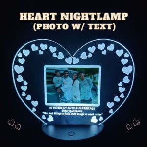 Personalised heart-shaped desklamp - unique customised gifts